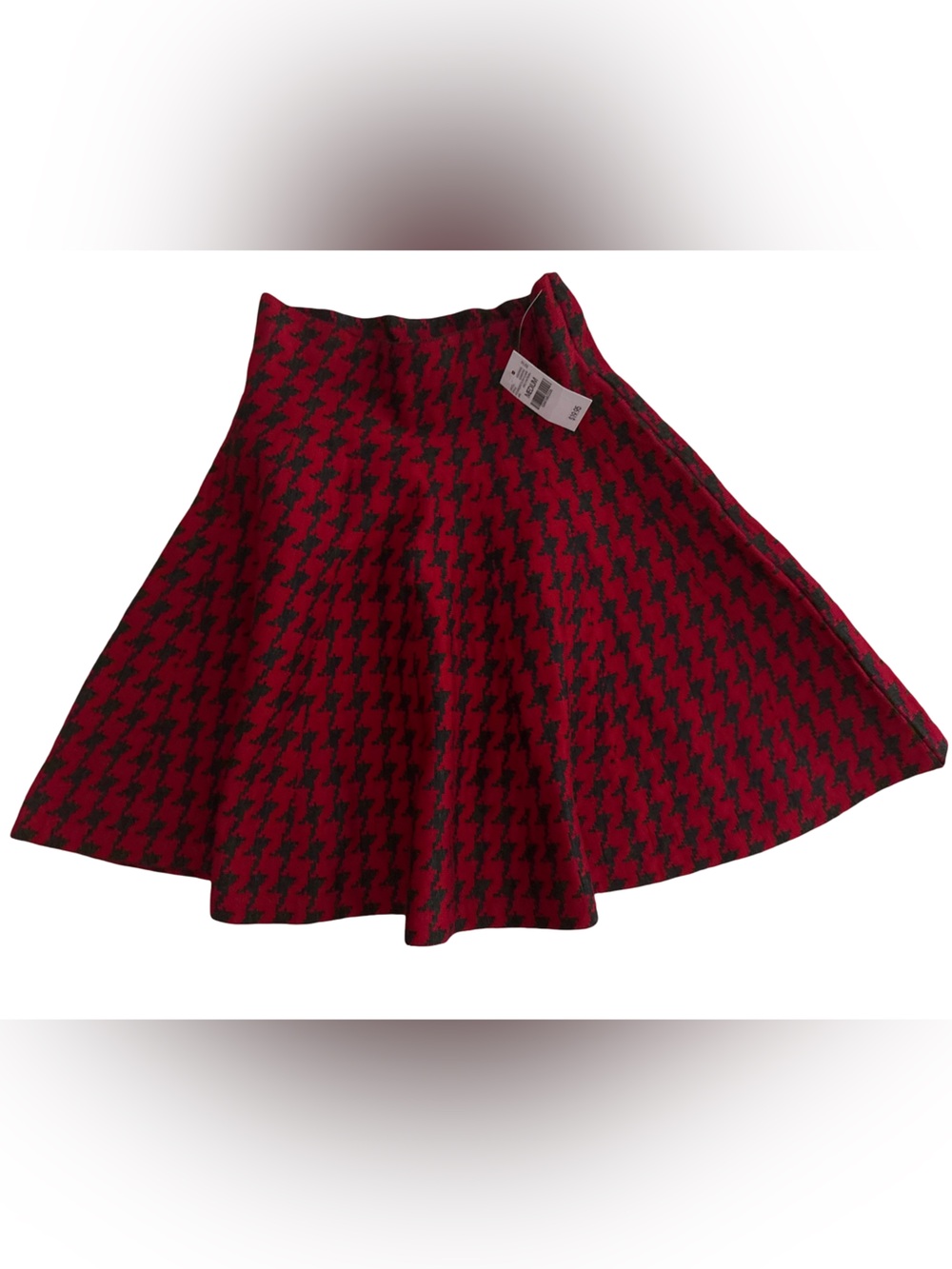 Wet Seal Red and Dark Gray Houndstooth Skirt